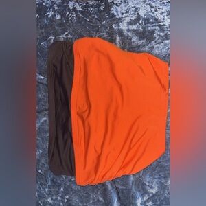 Brown and Orange Shein Tube Tops 🍊